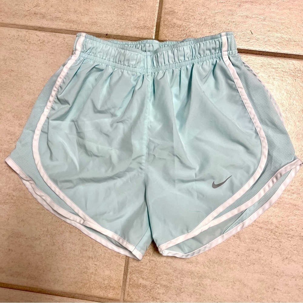 NIKE Ocean Blue Running Shorts Womens XS Dri-Fit Lined Elastic Waist Stretch